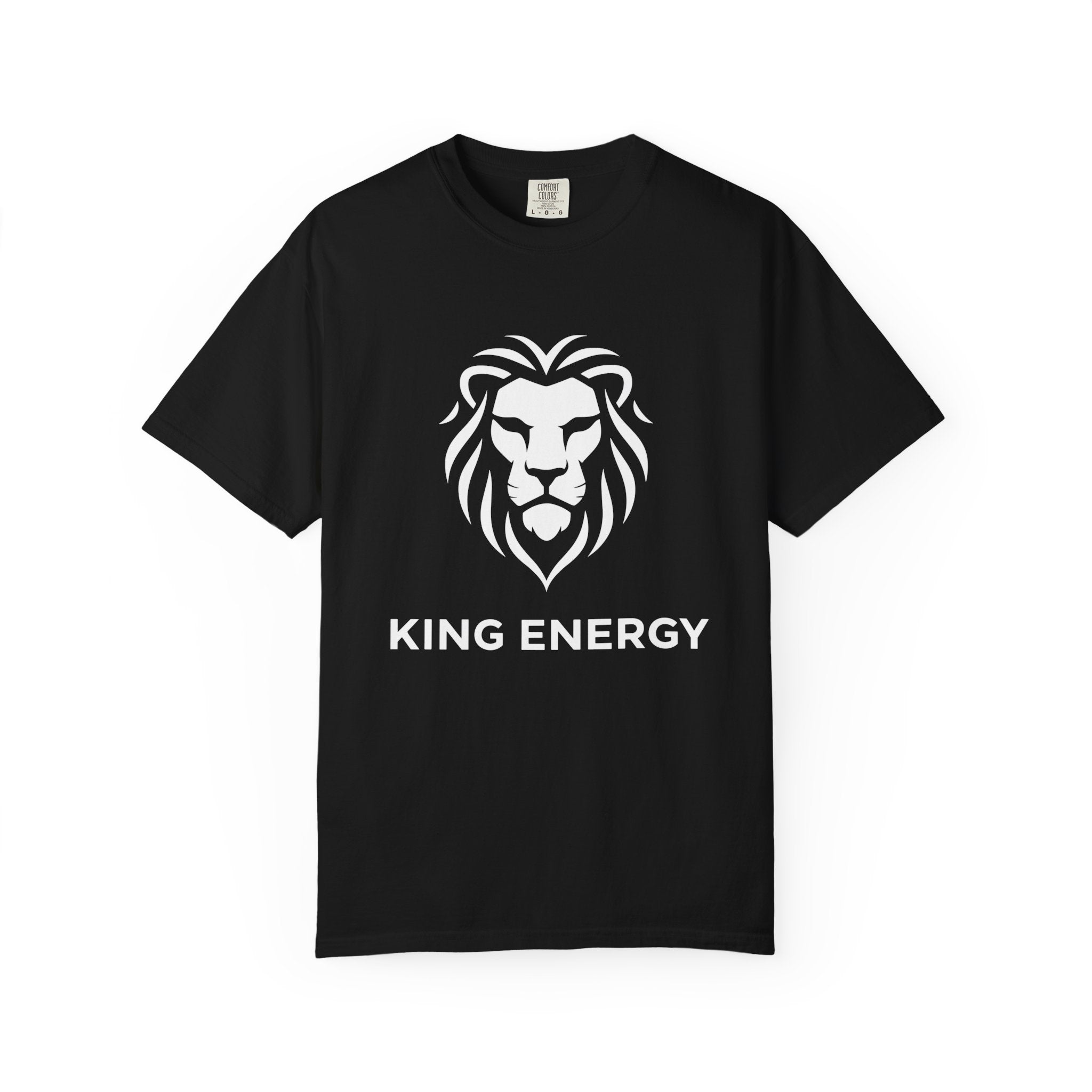 King Energy Lion T-Shirt — Bold Graphic Tee for Confident Men & Women