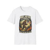 Believe In Yourself Bigfoot T-Shirt — Retro Patriotic Sasquatch Graphic Tee