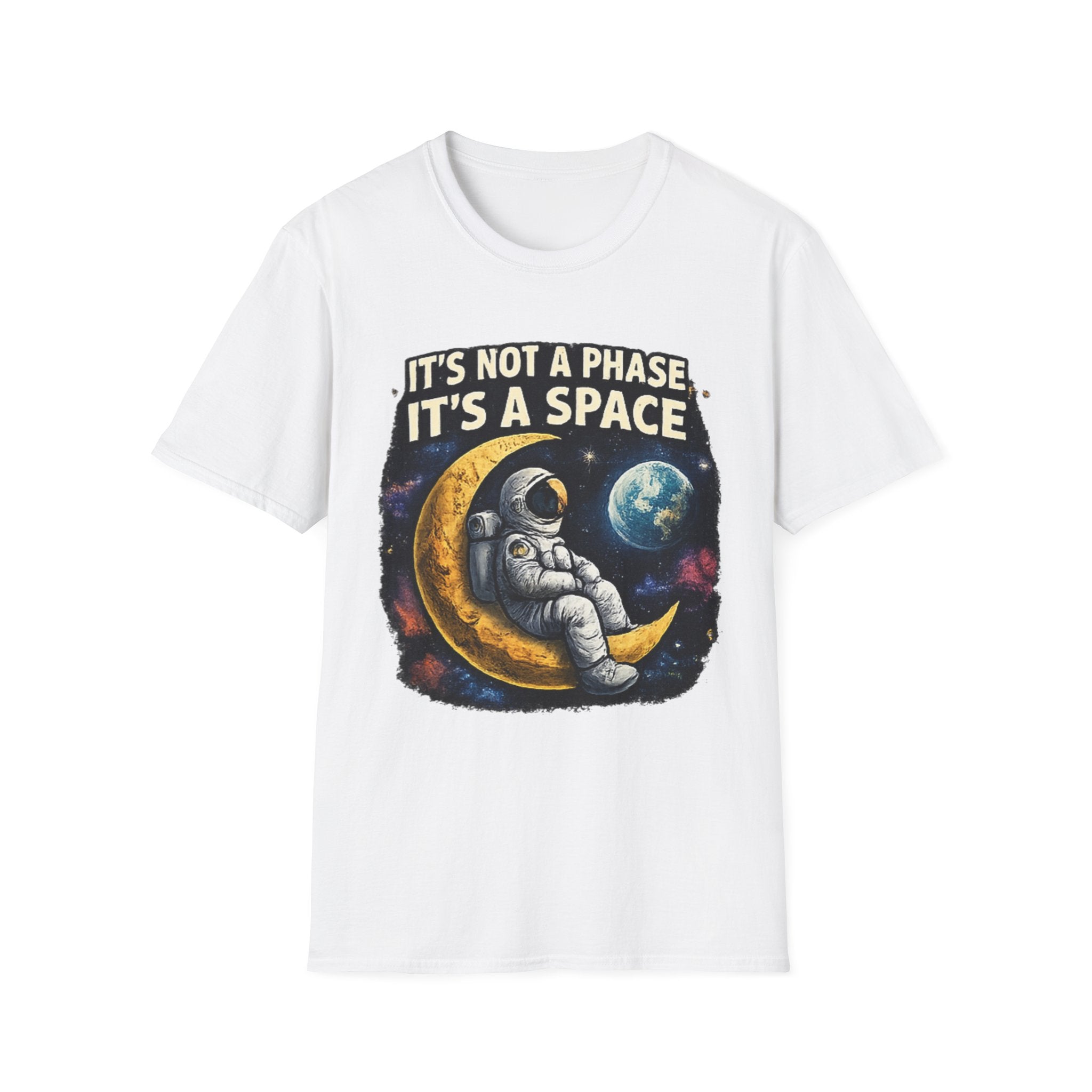 Space Astronaut T‑Shirt — "It's Not a Phase, It's a Space" Retro Moon Graphic Tee